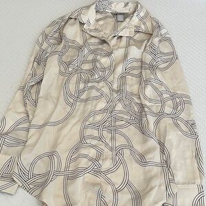 H&M Beige and Black Patterned Shirt